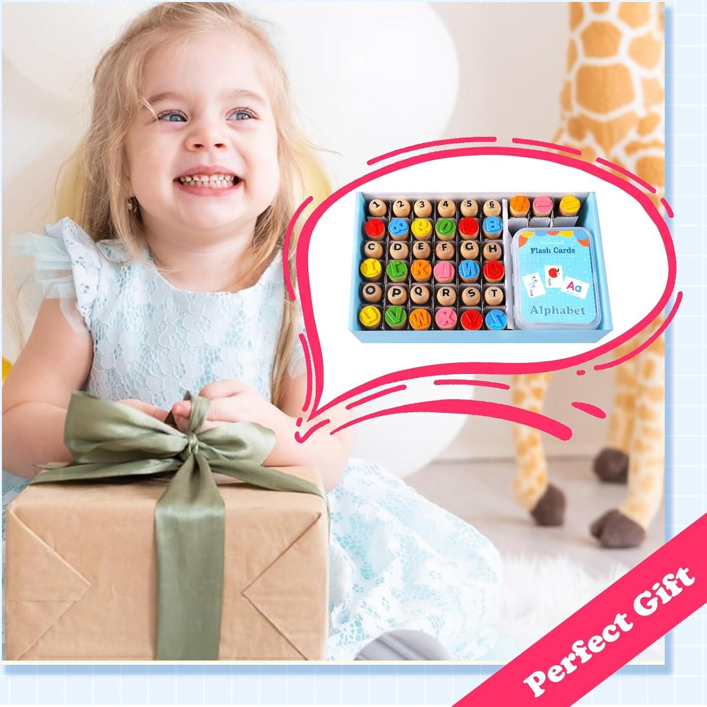 Sello Educativo de Madera MeCids - Alfabeto y Números 39 Piezas