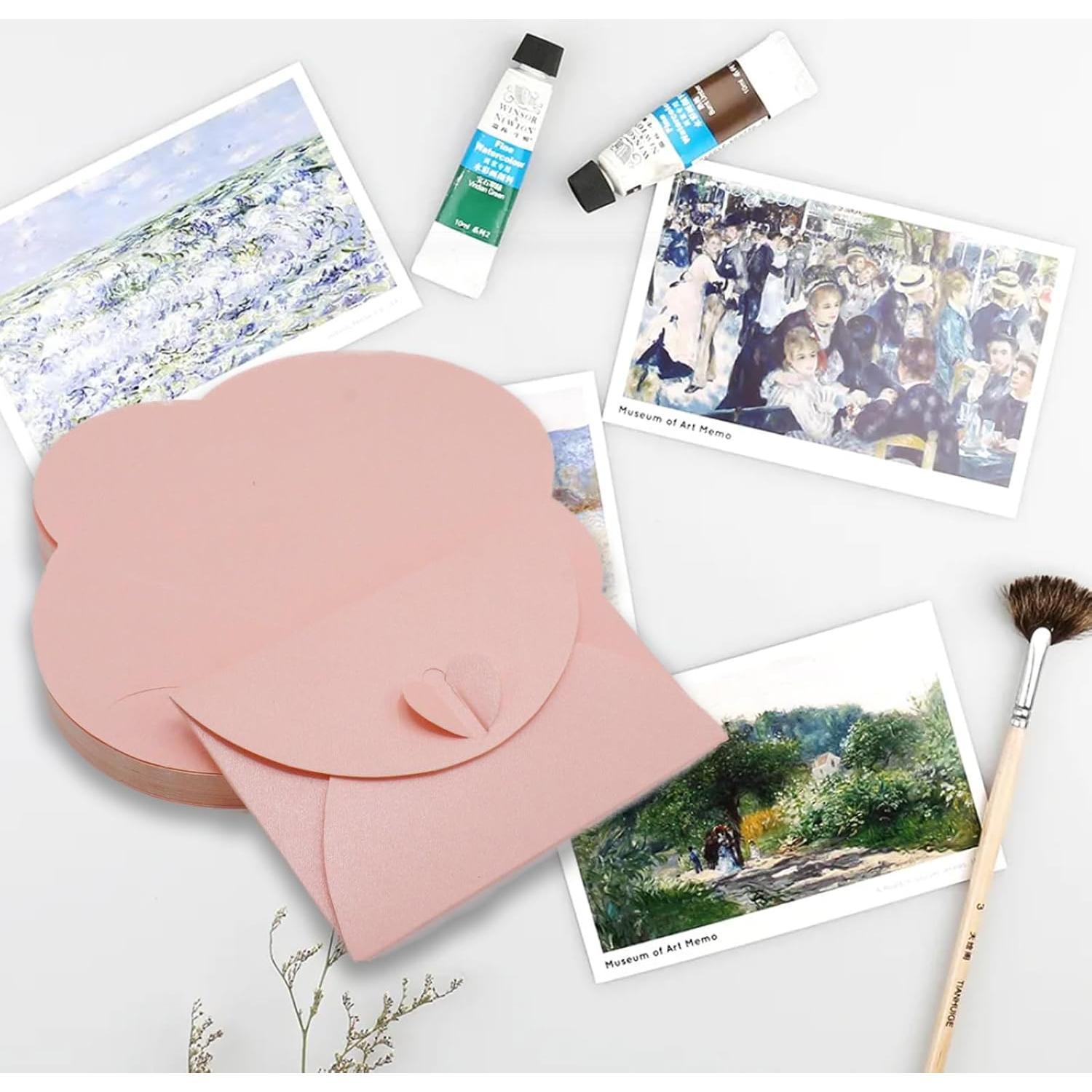 32 Mini Sobres Rosa con Cierre en Forma de Corazón Joyangy