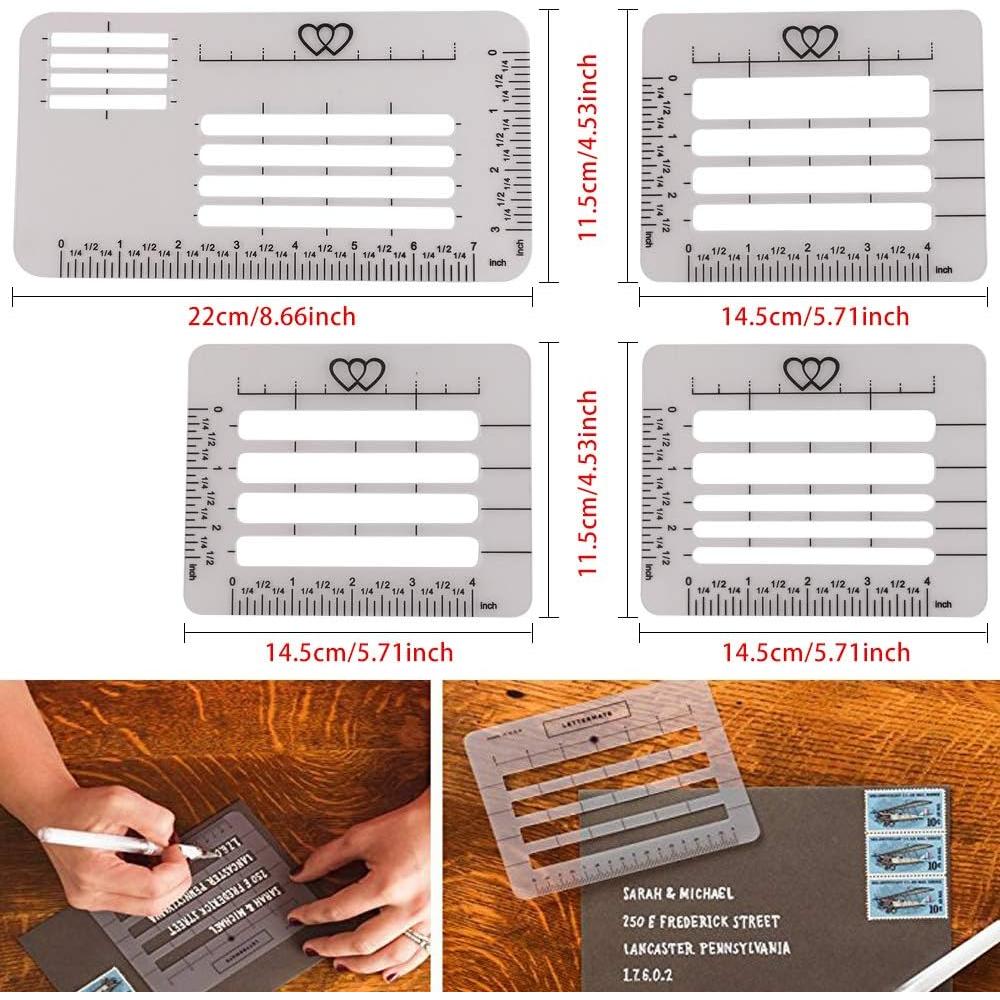 Plantillas de Esténcil para Dirección de Sobres BENBO 4 Piezas