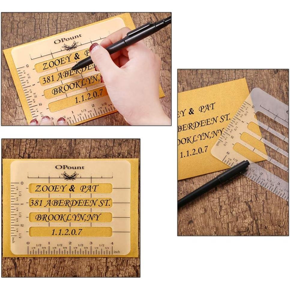 Plantillas de Esténcil para Dirección de Sobres BENBO 4 Piezas