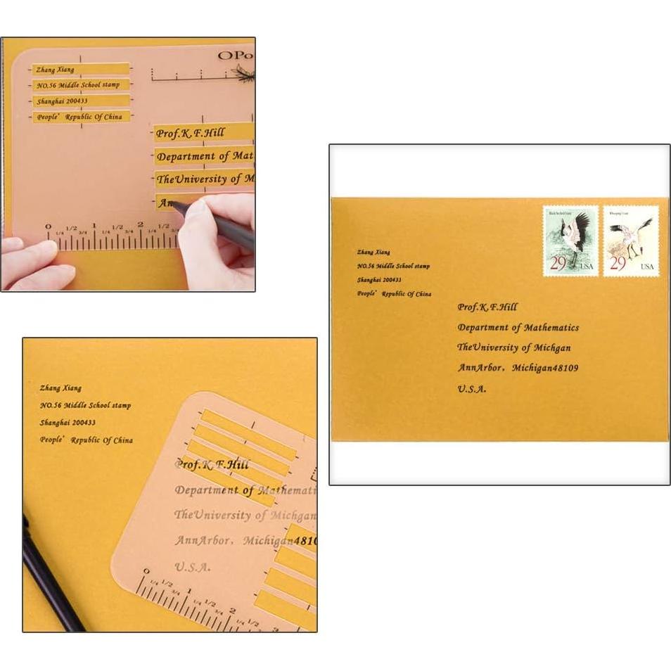 Plantillas de Esténcil para Dirección de Sobres BENBO 4 Piezas