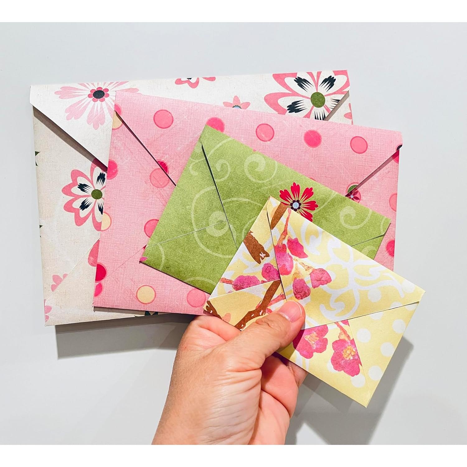 Plantilla de Sobres 5-en-1 Paperry, 30x30 cm, 4 Tamaños y Corazón