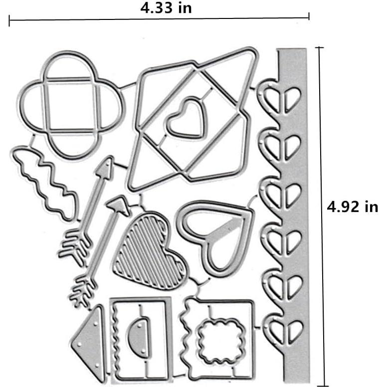 Troqueles de Corte de Metal HGSALK Corazón y Flecha para DIY