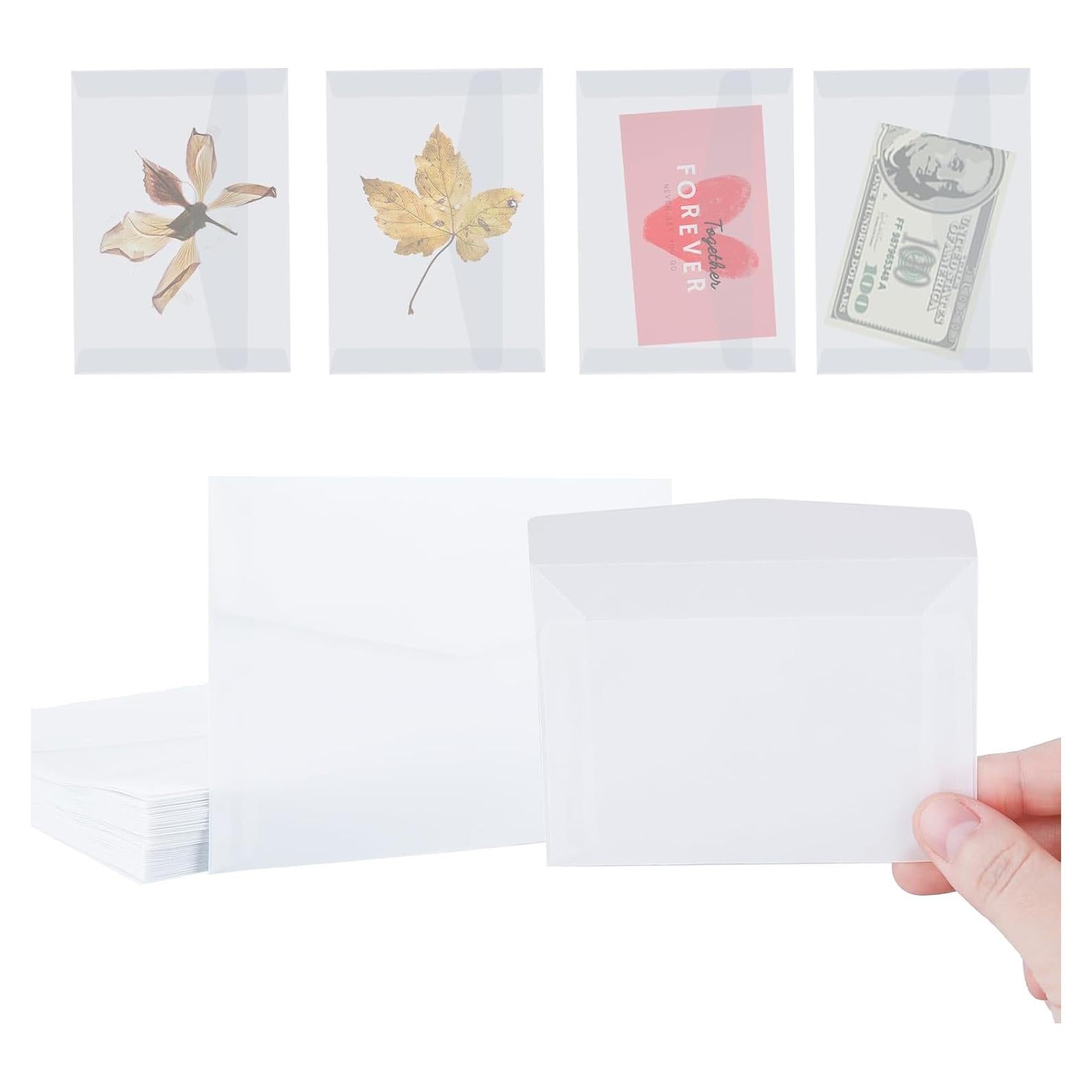 100 Sobres Transparentes Cristalina 7x10cm Abeillo para Sellos