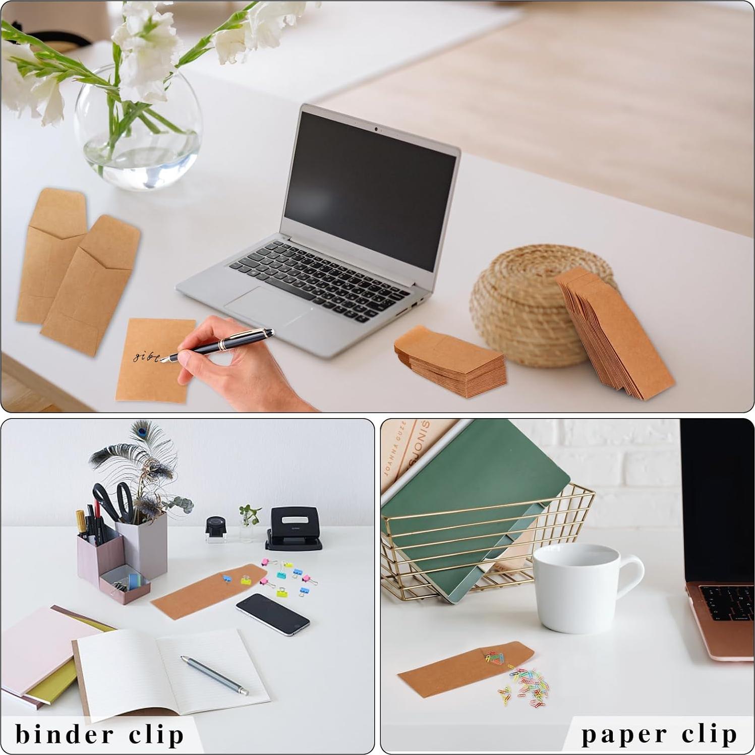 Sobres Pequeños Tuhangcc 100 Unidades Kraft Autoadhesivos 8x9 cm