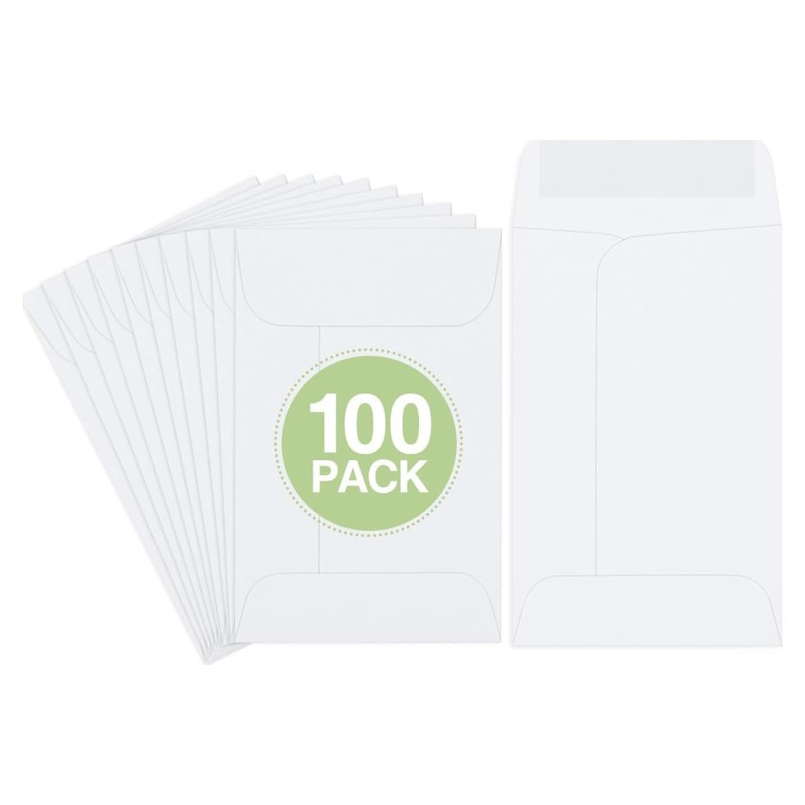 Sobres para Monedas Eupako 100 PCS 5.7x8.9 cm Gummed Kraft