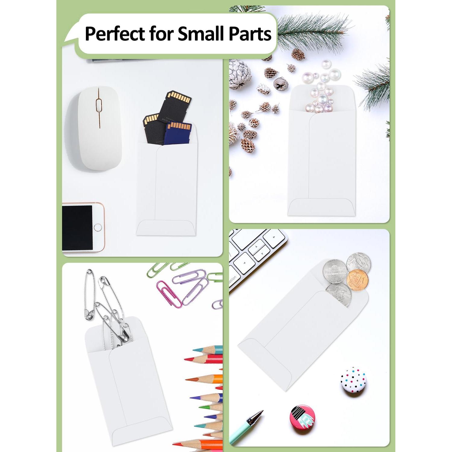 Sobres para Monedas Eupako 100 PCS 5.7x8.9 cm Gummed Kraft