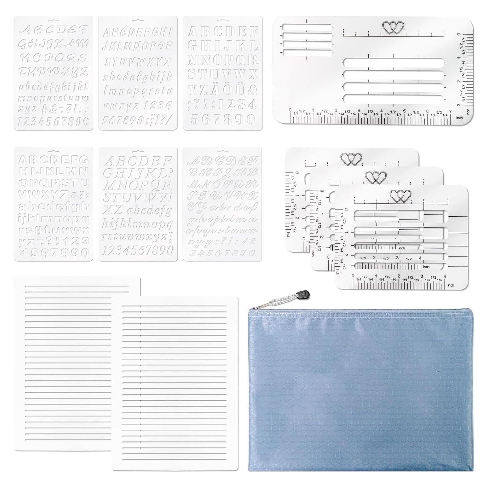 Paquete de 12 Plantillas de Esténcil GTILE para Sobres y Diarios