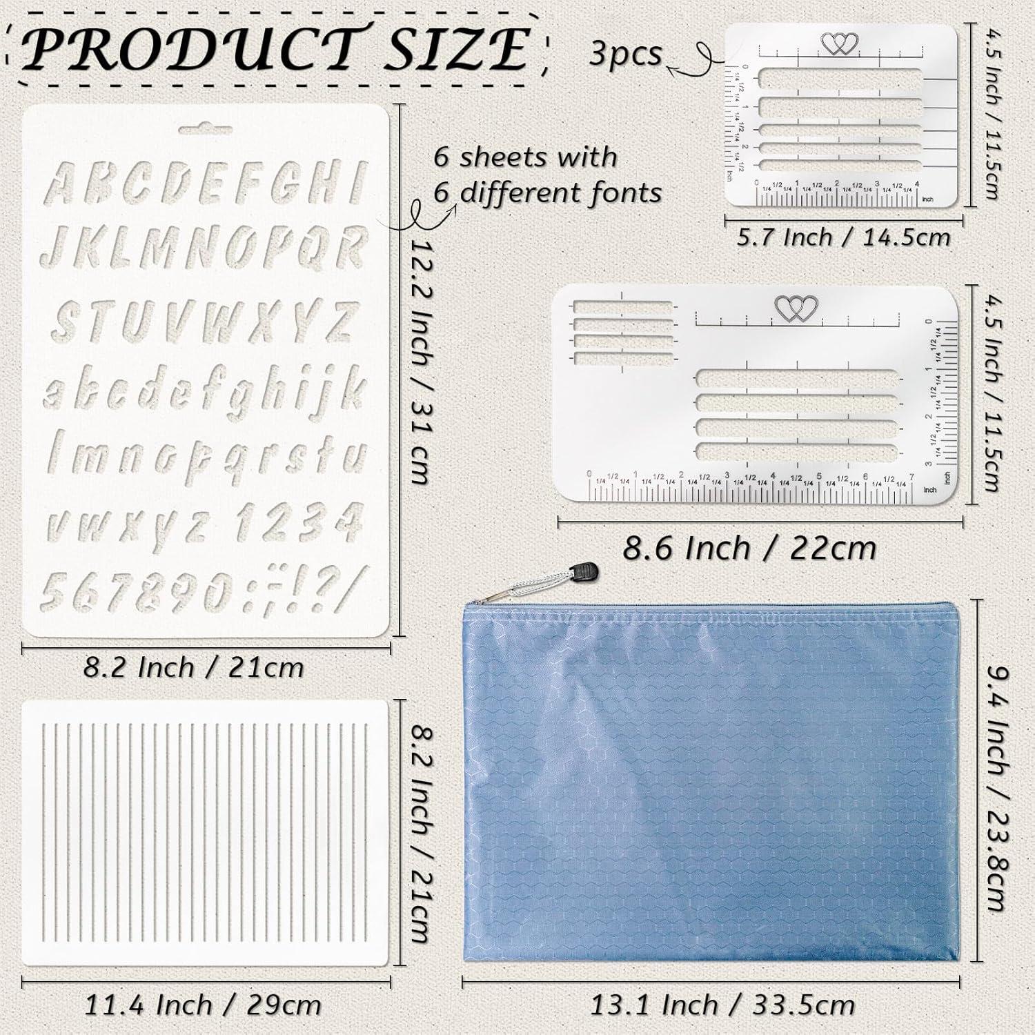 Paquete de 12 Plantillas de Esténcil GTILE para Sobres y Diarios