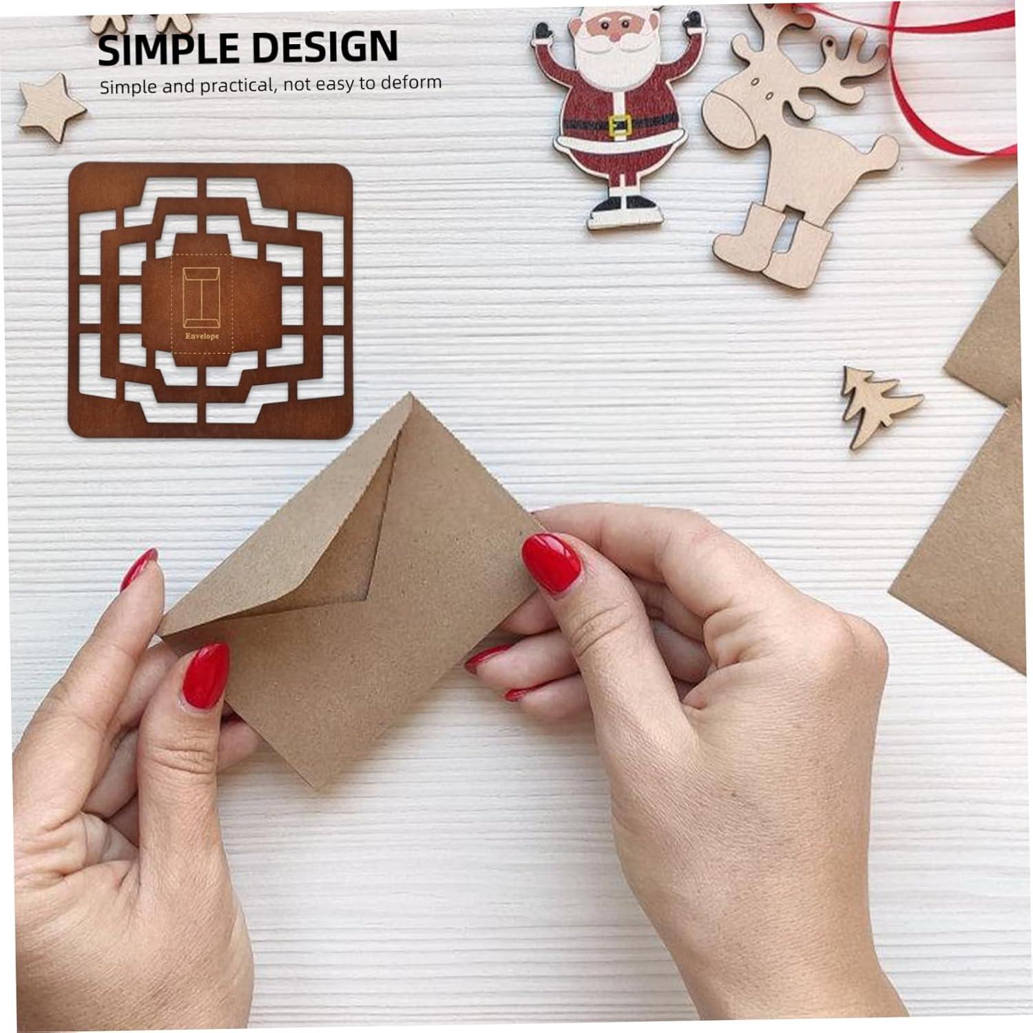 Plantilla de Sobre Vintage DOITOOL de Madera 14.2x14.2cm