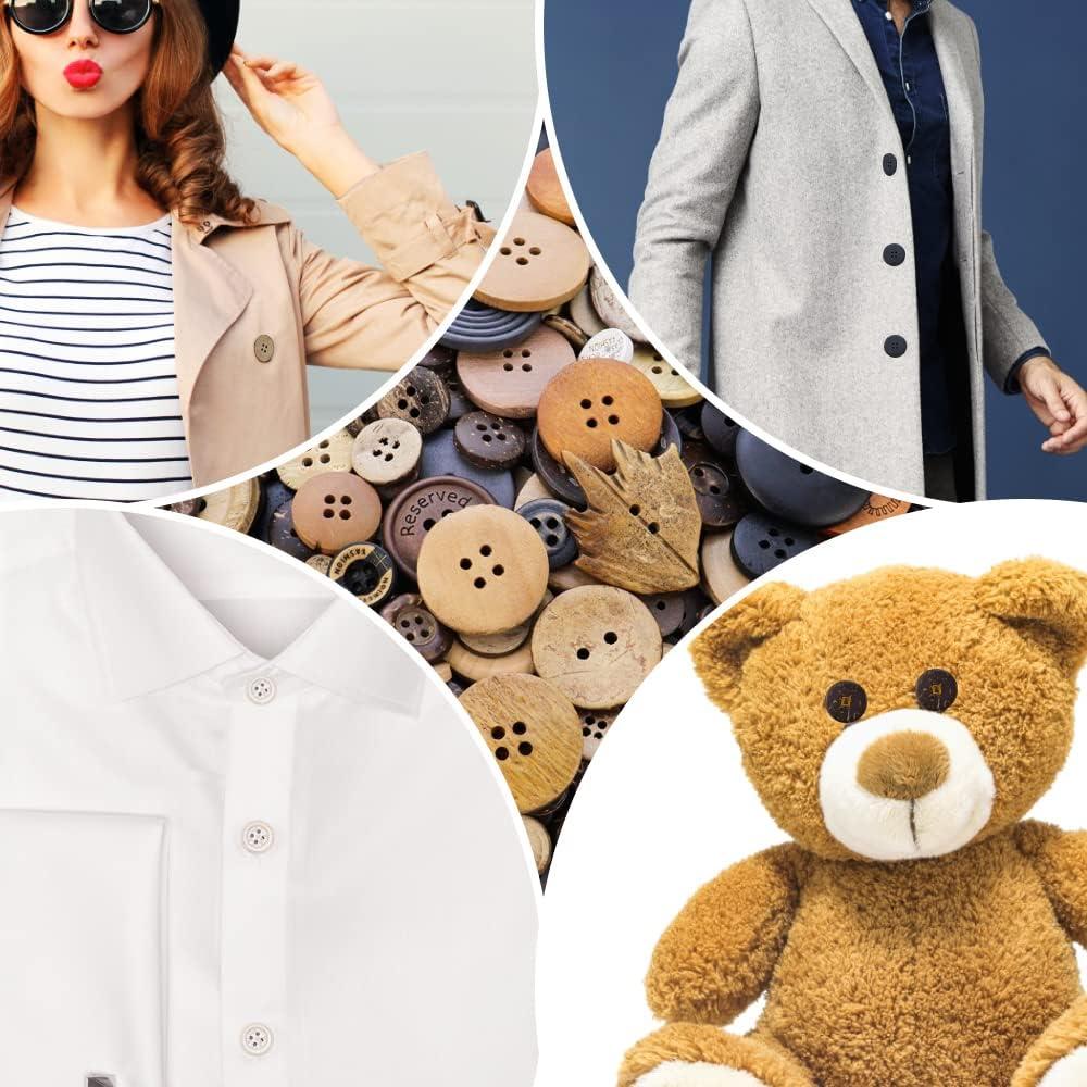 Botones de Madera TCOTBE 600 Pcs Mezcla de Colores 2.5-1.5 cm