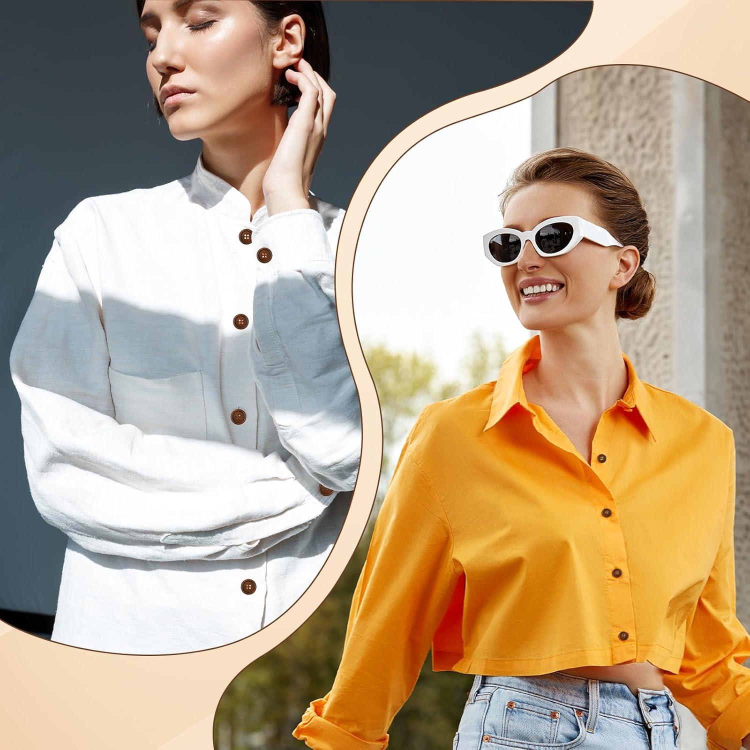 100 Botones de Madera Marrón 12.7mm y 25.4mm 4 Agujeros