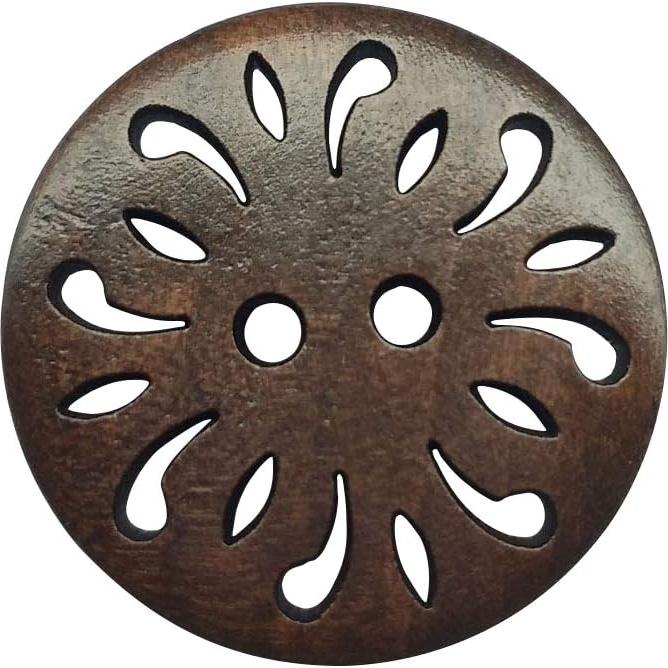 Botones de Madera con Flor Chenkou Craft 30mm 50 Piezas