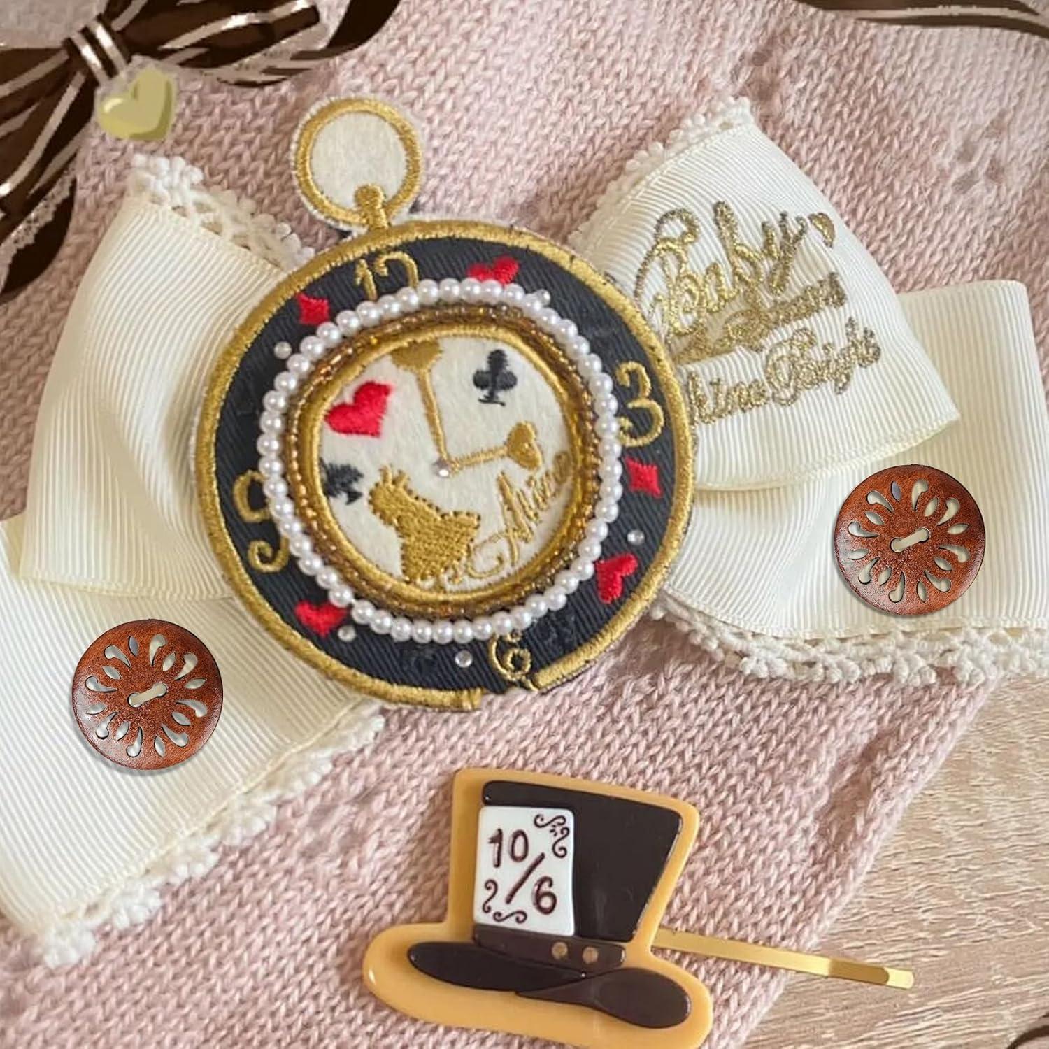 Botones de Madera con Flor Chenkou Craft 30mm 50 Piezas