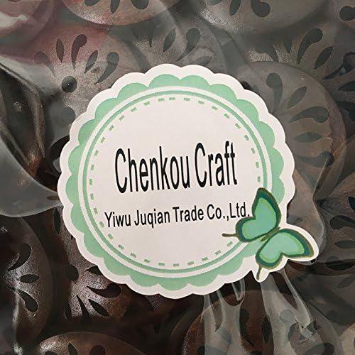 Botones de Madera con Flor Chenkou Craft 30mm 50 Piezas