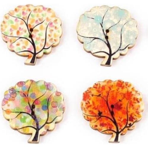 Botones de Madera Natural AKOAK 50 Pcs Corazón 25mm DIY