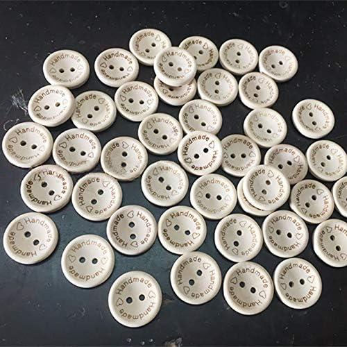 100 Botones de Madera HENGKE 20mm para Manualidades DIY