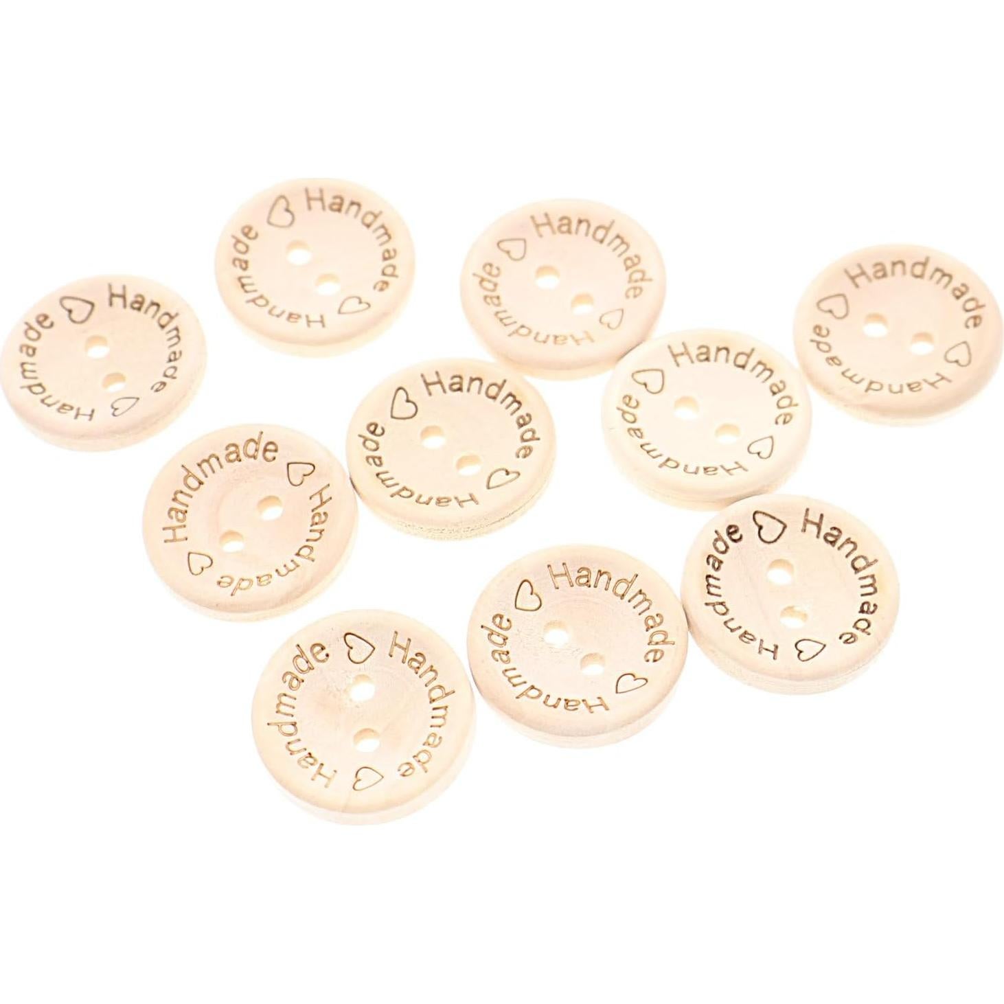 120 Botones de Madera Hechos a Mano YIGUANXIN 20mm Redondos