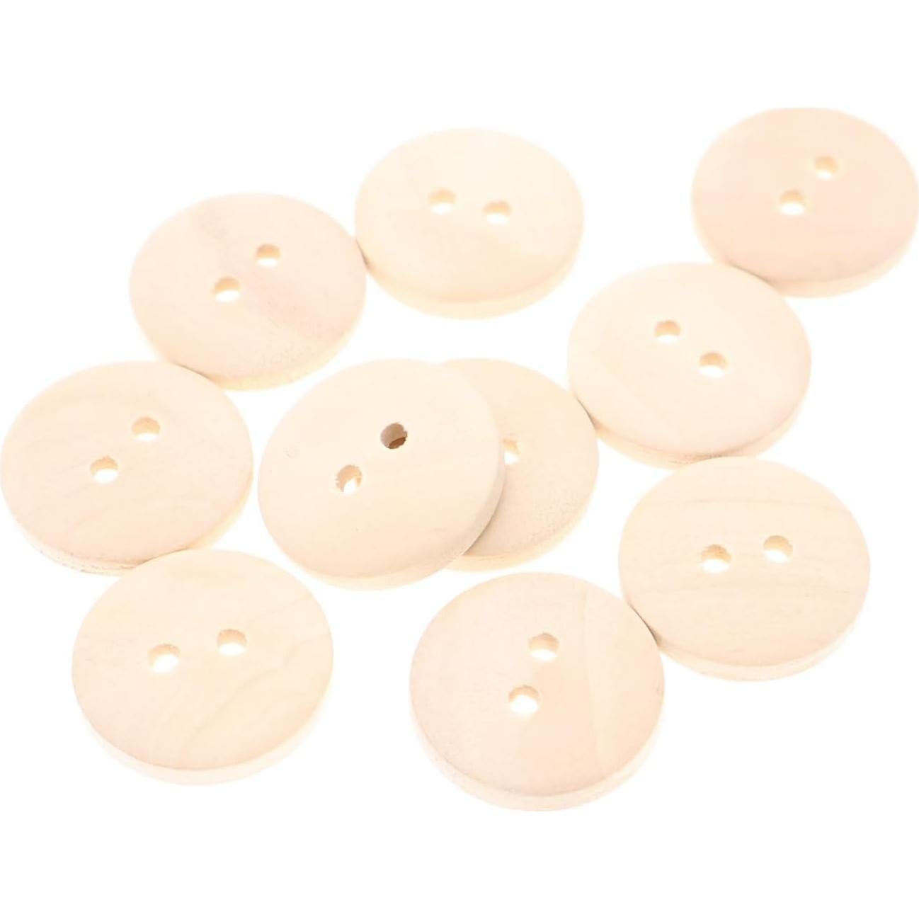 120 Botones de Madera Hechos a Mano YIGUANXIN 20mm Redondos