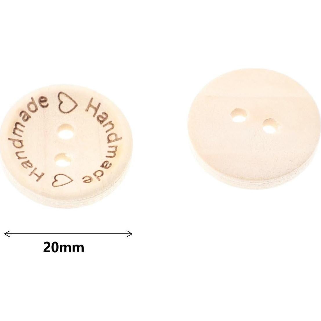 120 Botones de Madera Hechos a Mano YIGUANXIN 20mm Redondos