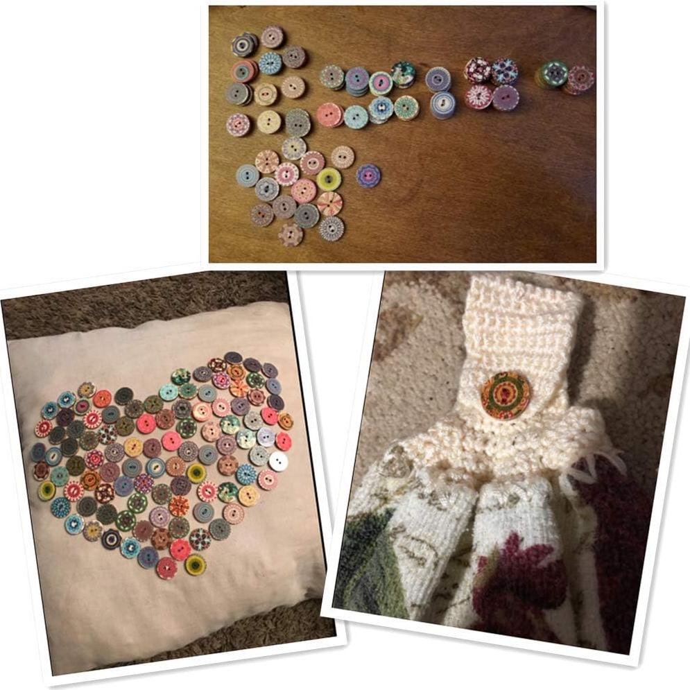 100 Botones de Madera Pintados 20mm para Manualidades y Costura