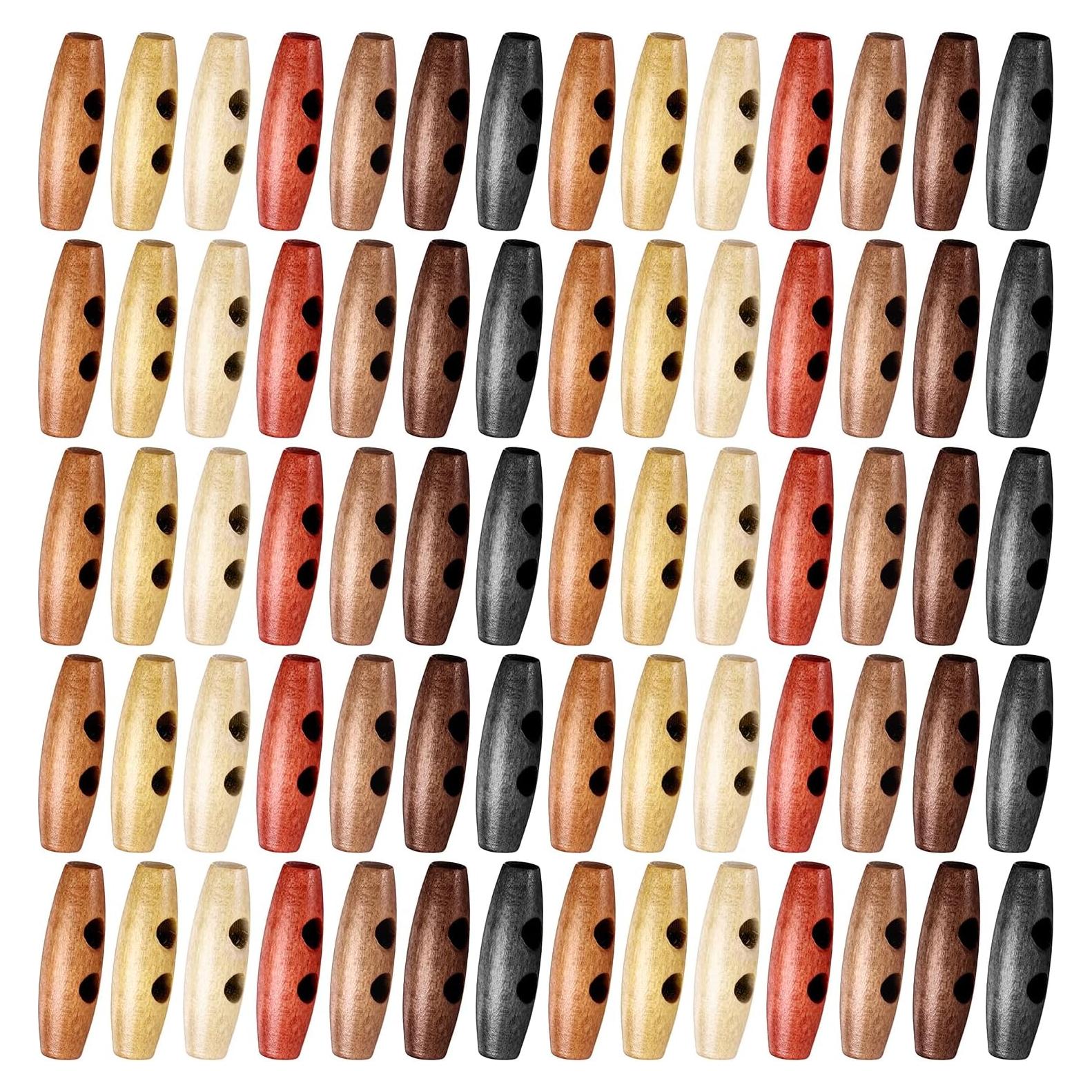 70 Botones de Toggle de Madera Ovalados Psyqtsuary 40x11mm