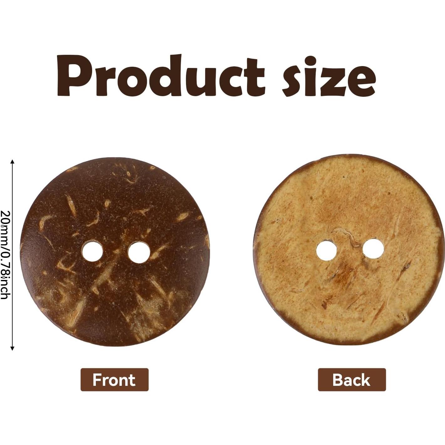 100 Botones de Concha de Coco Natural 20mm Mozeat Lens