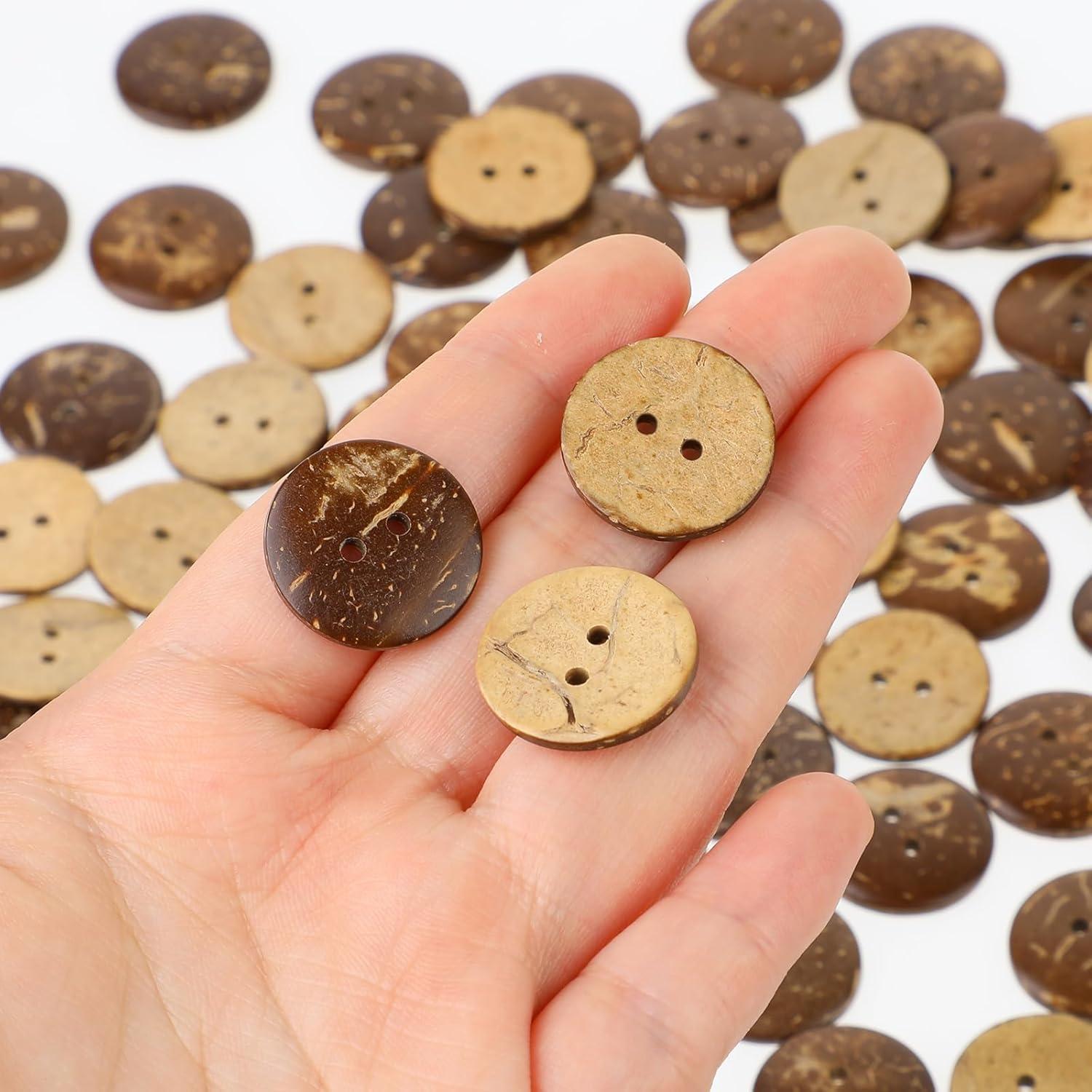 100 Botones de Concha de Coco Natural 20mm Mozeat Lens