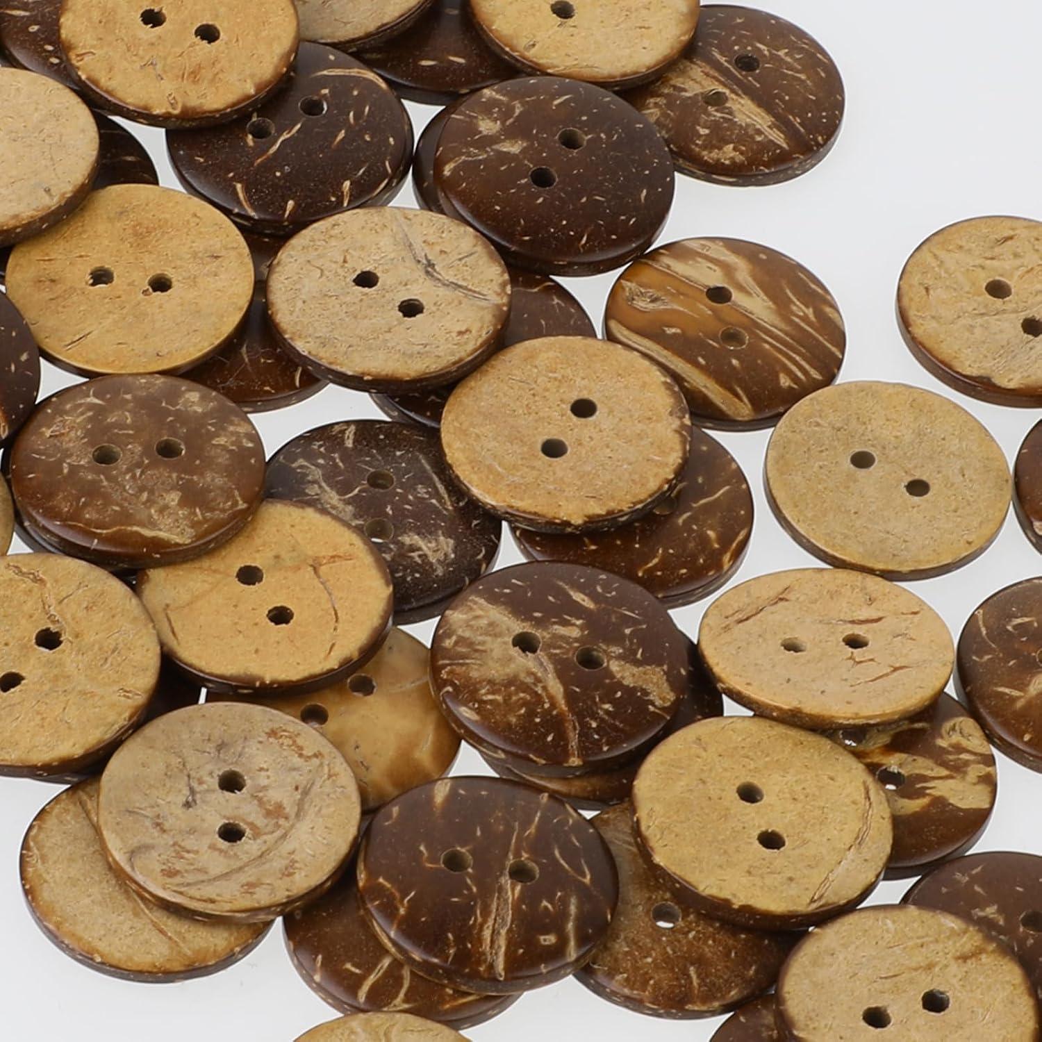 100 Botones de Concha de Coco Natural 20mm Mozeat Lens