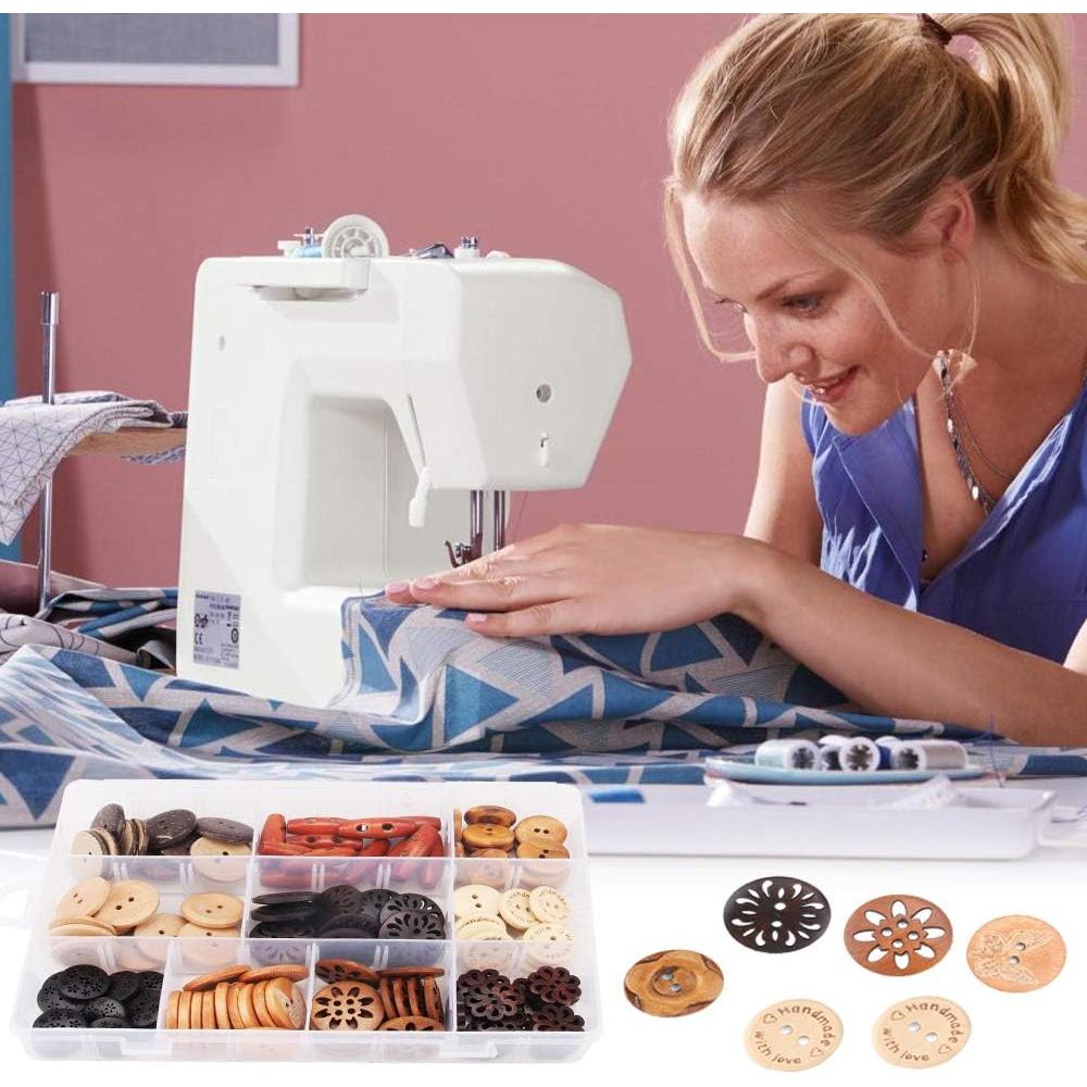 Botones de Madera Hechos a Mano Meifuly - 120 Piezas Variadas