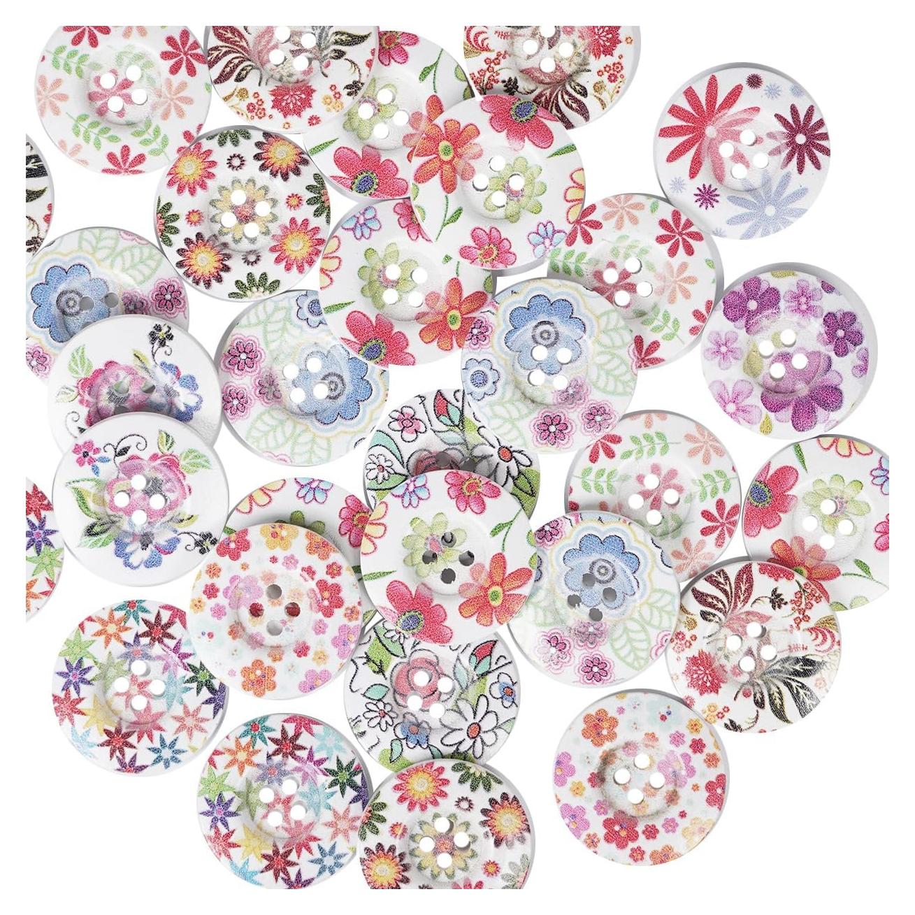 Botones de Madera Coloridos Chenkou Craft 40pcs 25mm