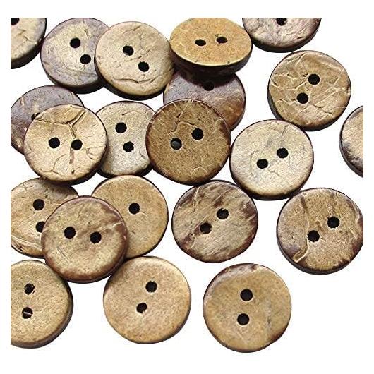 Botones de Coco Natural Chenkou Craft 100pcs 13mm Marrón