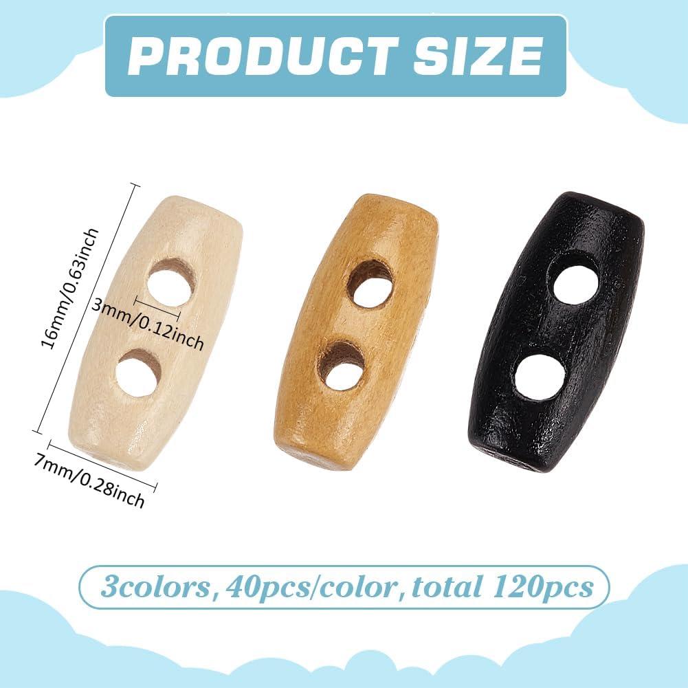 120 Mini Botones de Madera FINGERINSPIRE 16mm 2 Agujeros