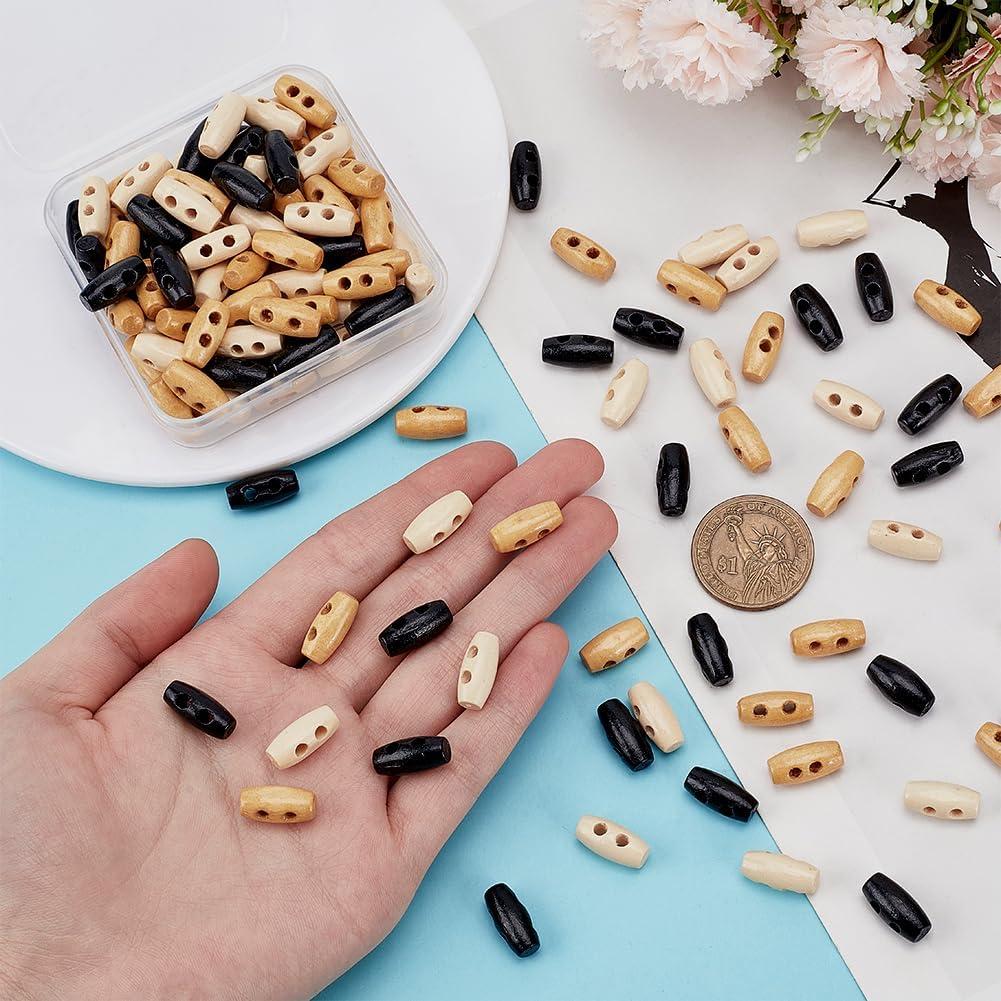 120 Mini Botones de Madera FINGERINSPIRE 16mm 2 Agujeros