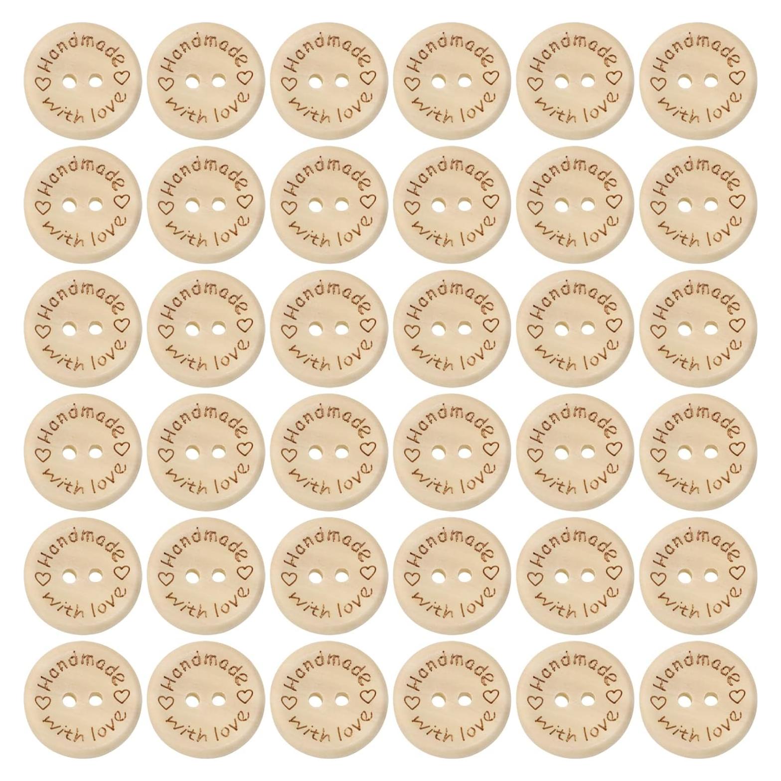 Botones de Madera Redondos Shapenty 20mm 50PCS Hechos a Mano