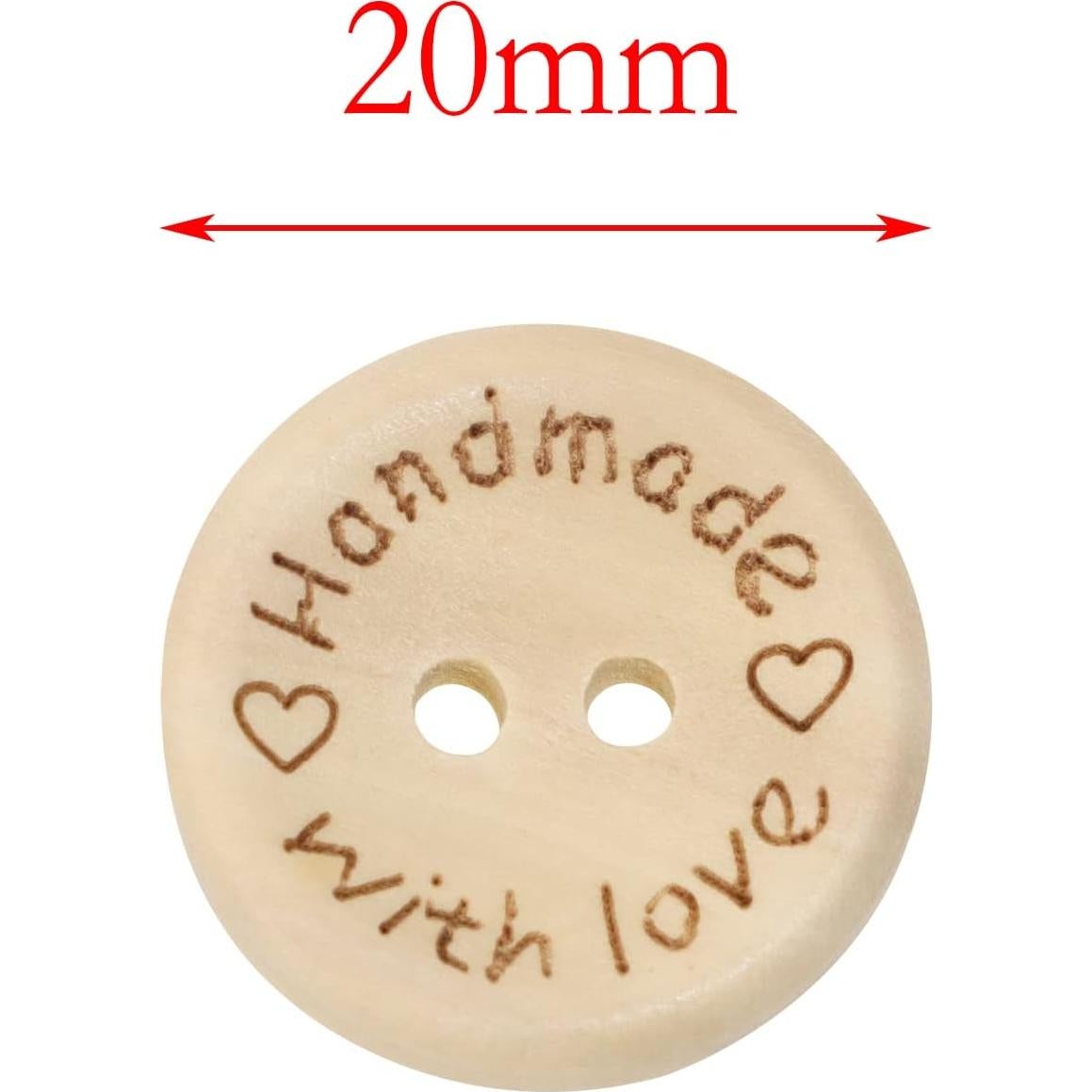 Botones de Madera Redondos Shapenty 20mm 50PCS Hechos a Mano