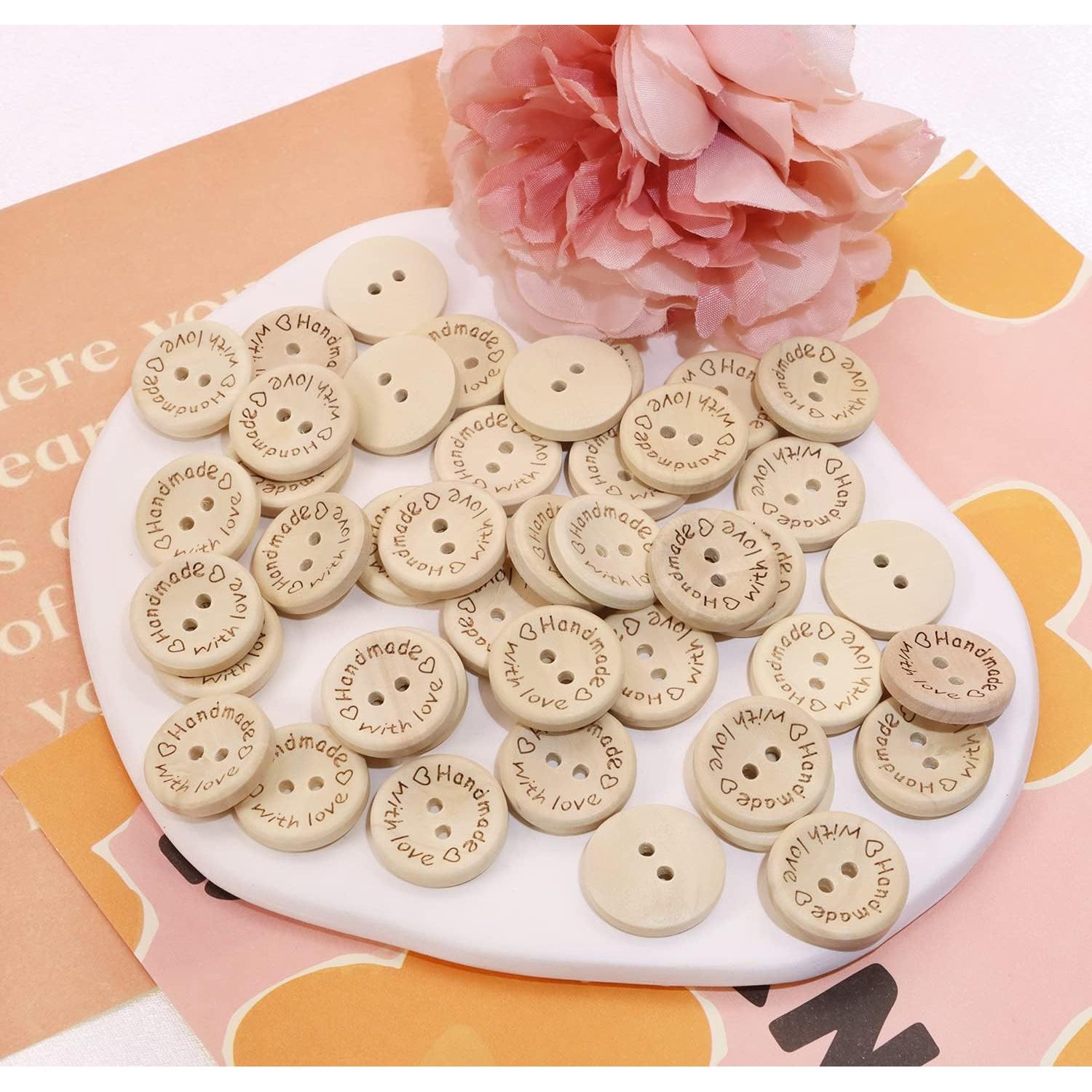 Botones de Madera Redondos Shapenty 20mm 50PCS Hechos a Mano