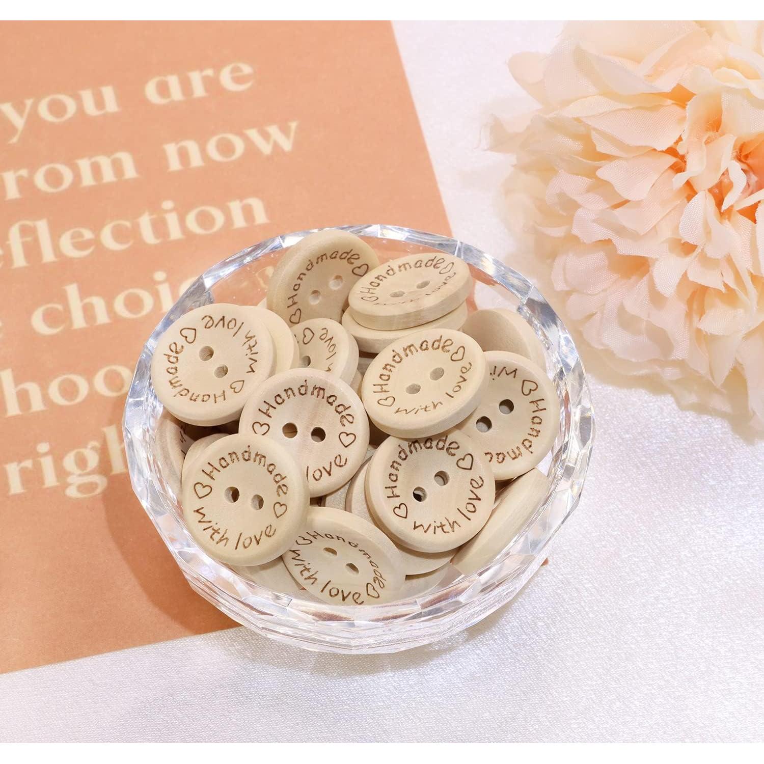 Botones de Madera Redondos Shapenty 20mm 50PCS Hechos a Mano