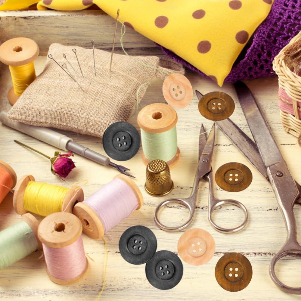 30 Botones de Madera Grandes 6 cm Plzoslly para Manualidades