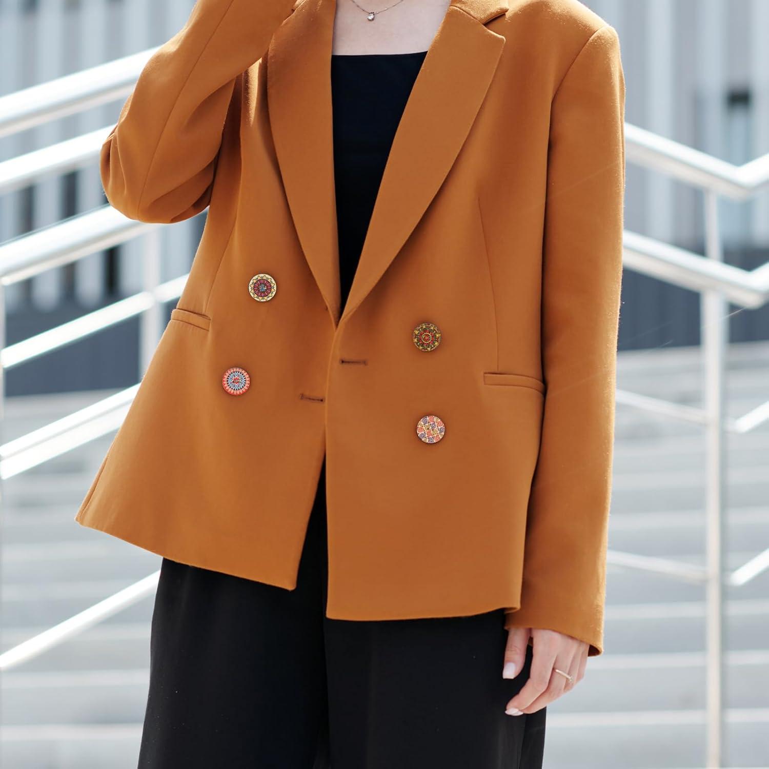 100 Botones de Madera Vintage Gjinxi 20mm Coloridos para Manualidades