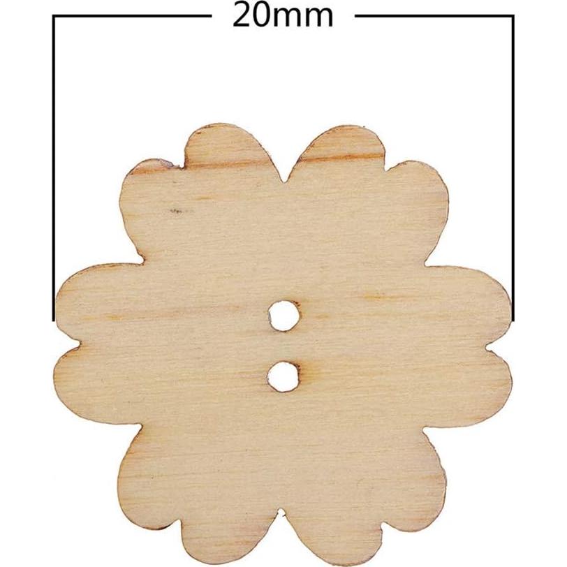 Botones de Madera AKOAK 100 Piezas 20mm Patrón Girasol