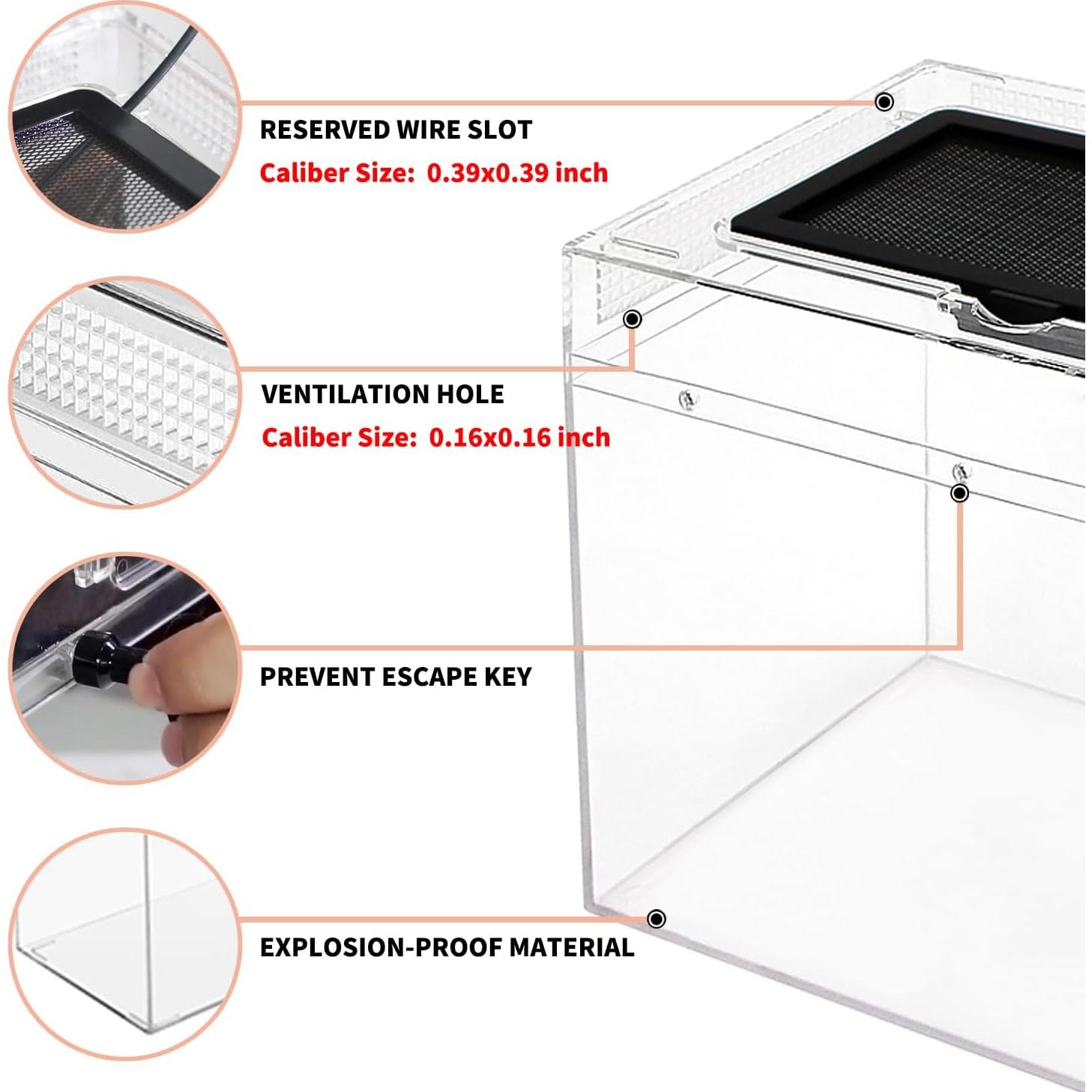 Terrario de PC para Reptiles 20.32 cm Crecimiento de Reptiles