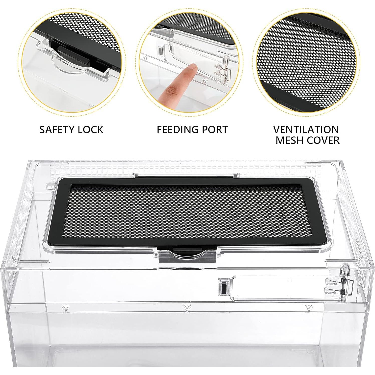 Terrario de PC HELIME 30.5x17.8x22.9 cm para reptiles