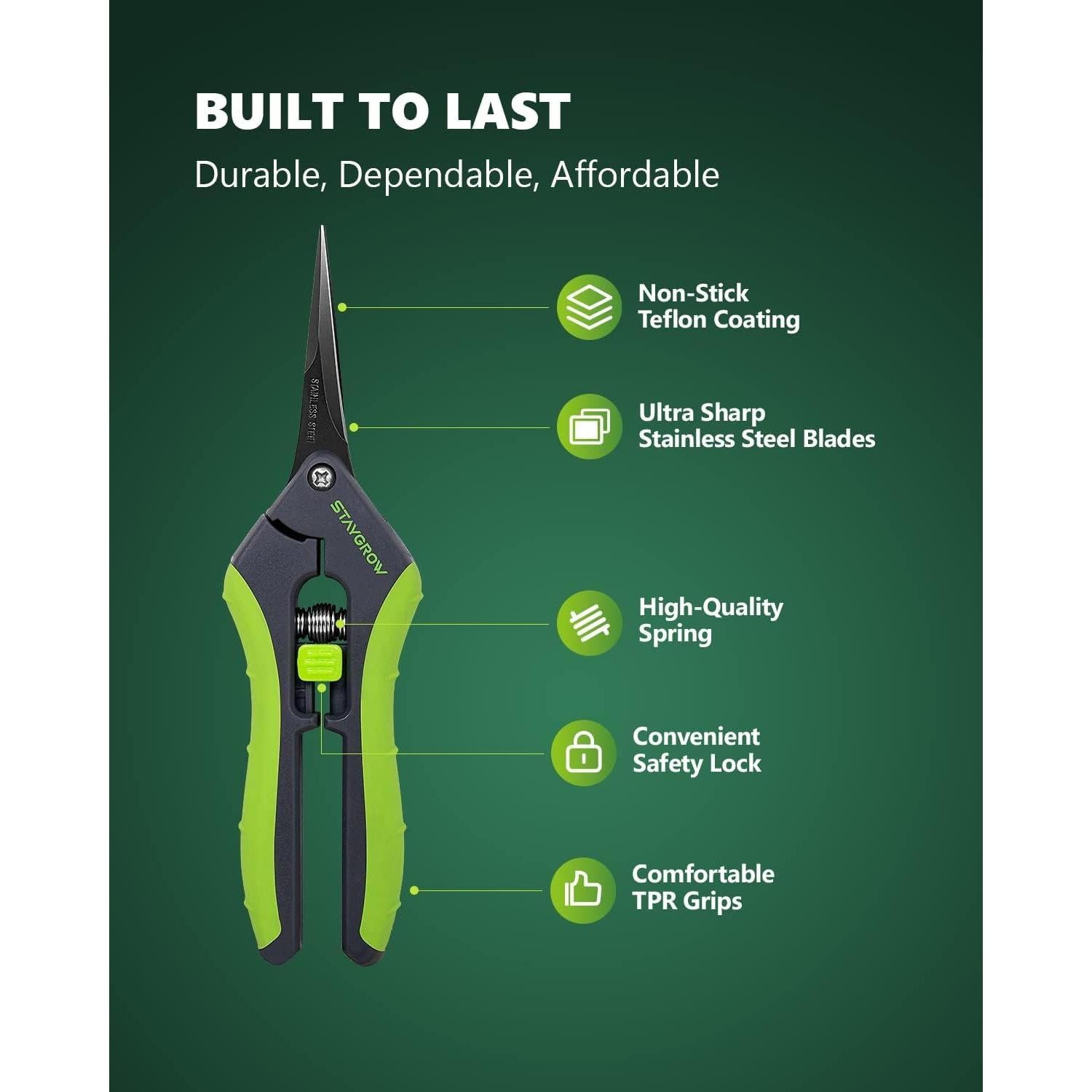 Tijeras de Podar STAYGROW 16.5 cm Acero Inoxidable 2 Piezas