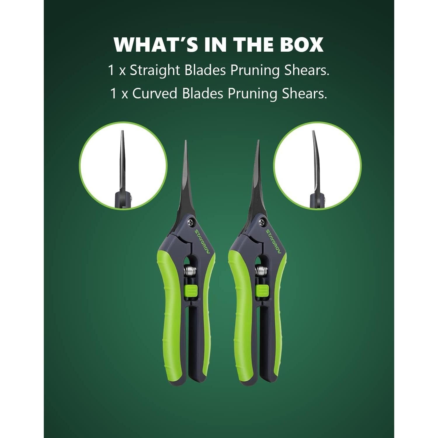 Tijeras de Podar STAYGROW 16.5 cm Acero Inoxidable 2 Piezas