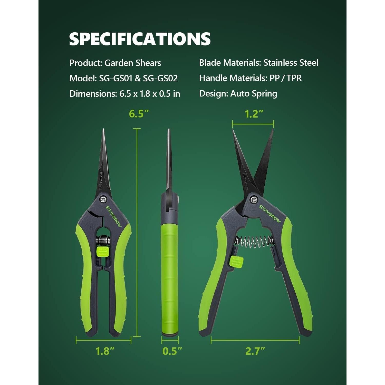 Tijeras de Podar STAYGROW 16.5 cm Acero Inoxidable 2 Piezas