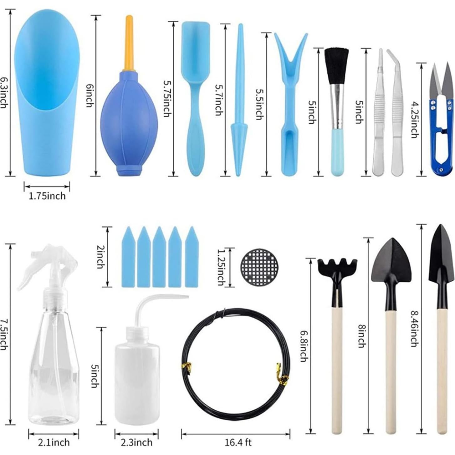 Juego de Herramientas para Bonsai PhantomSky 16 Piezas Acero