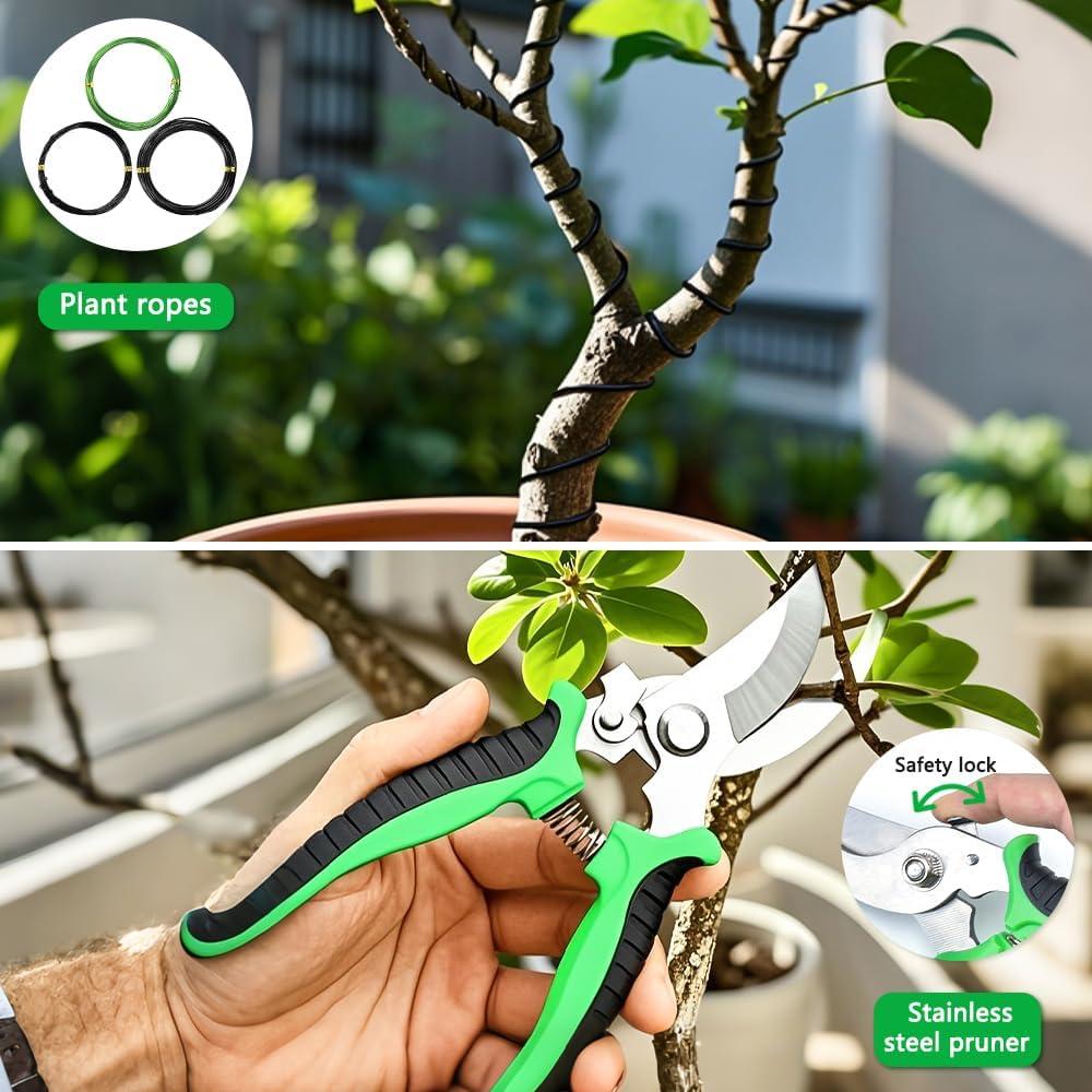 Kit de Herramientas para Bonsai Bonfino - 21 Piezas, Acero Inoxidable