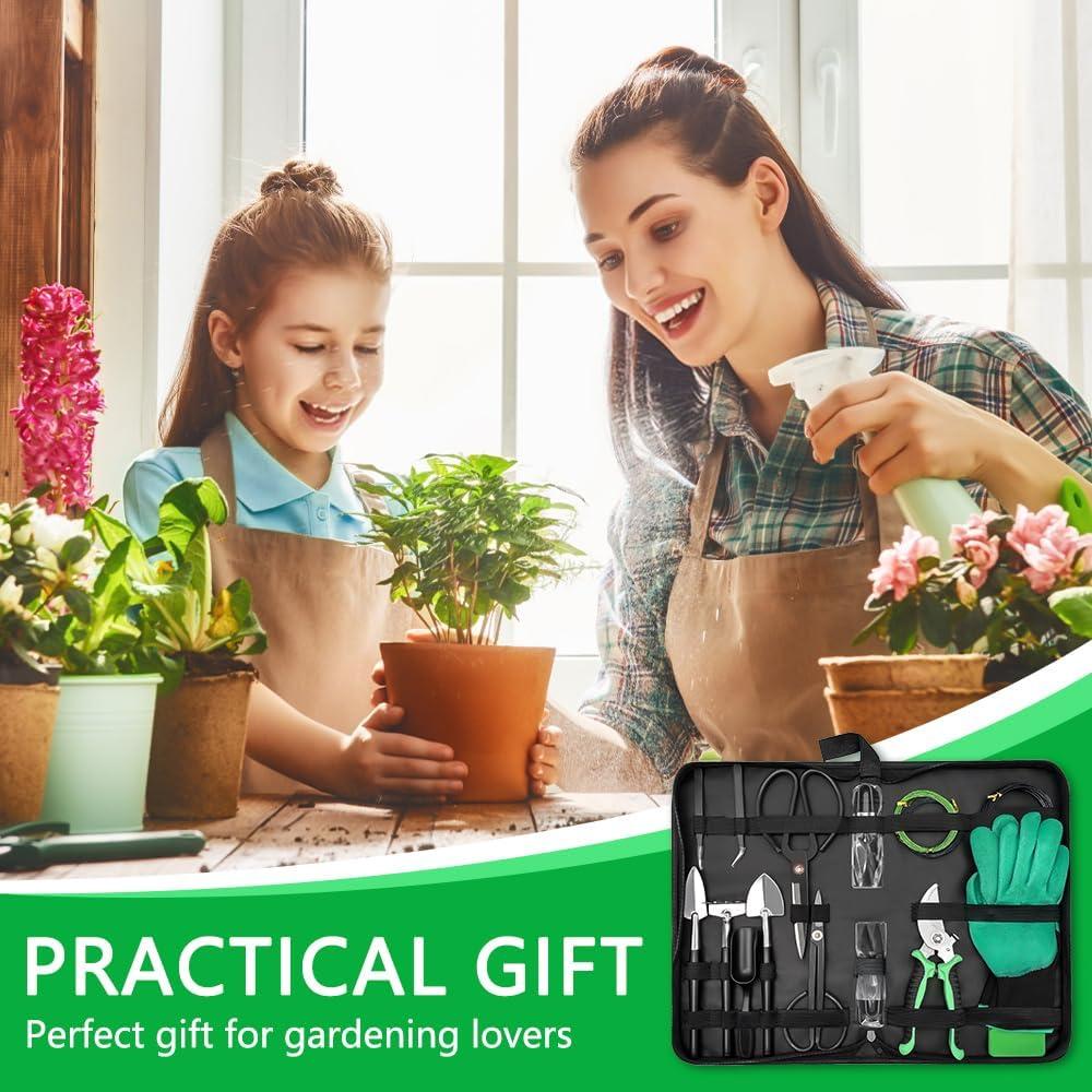 Kit de Herramientas para Bonsai Bonfino - 21 Piezas, Acero Inoxidable