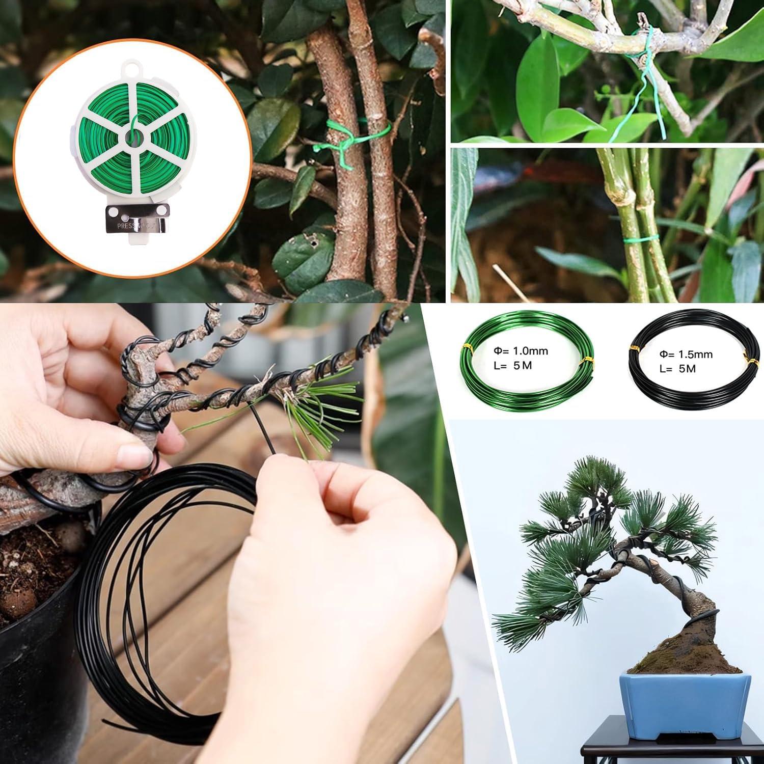 Kit de Herramientas para Bonsai FGRKXCV - 24 Piezas, Verde